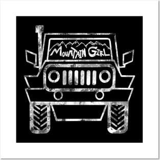 Mountain Girl 4x4 Jeep Driver off-road renegade rubicon wrangler off the beaten path Posters and Art